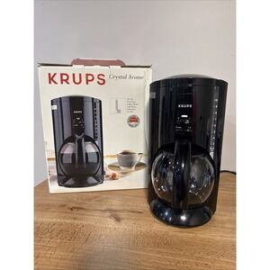 Krups Crystal Arome Time Coffee Maker Black w/ Box Tested Working 398